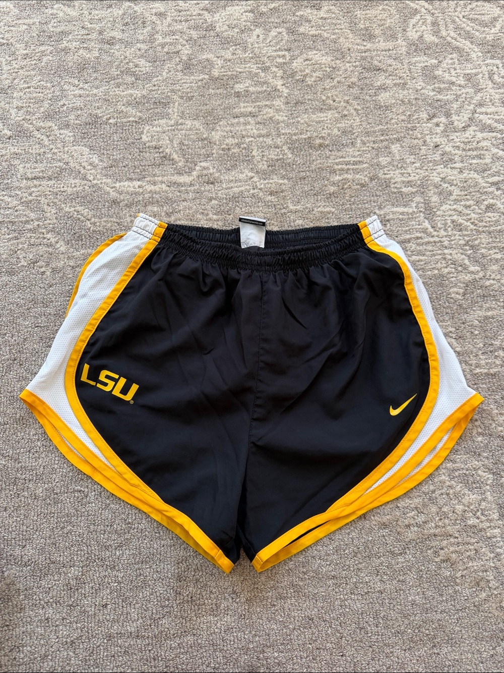 Nike Black and Gold LSU Running Shorts